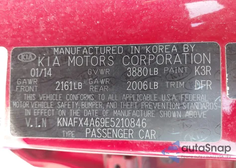 2014 Kia Forte Lx from USA, damaged, VIN KNAFX4A69E5210846